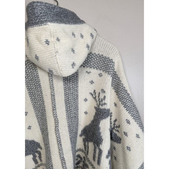 See by Chloe Hooded Intarsia Reindeer Blanket Sweater $795 One Size - Picture 11 of 15